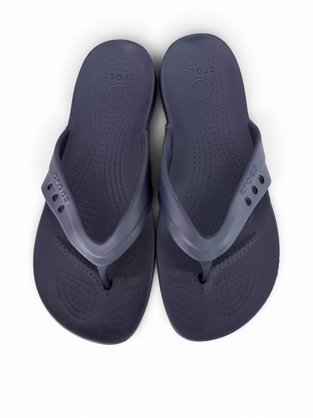 CROCS Navy blue Kadee Round Toe Flip Flop Lightweight Comfort Sandals size 9w